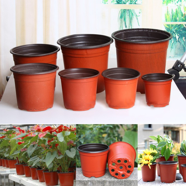 100Pcs Plastic Nursery Pots Seedling Flower Plant Container Garden Planter Lot