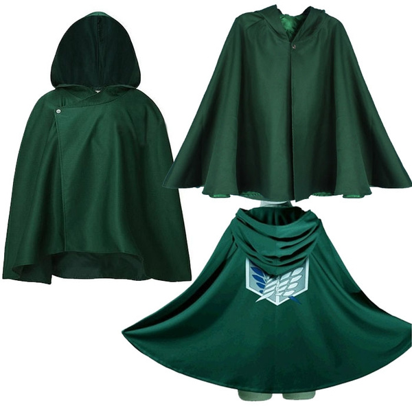 Attack on Titan Shingeki no Kyojin Scouting Legion Cloak Cape Green Costume