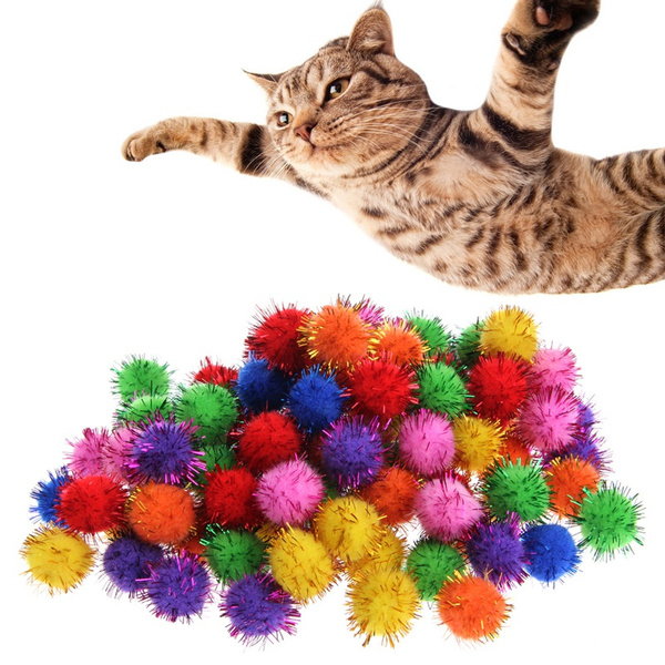 tinsel ball cat toy