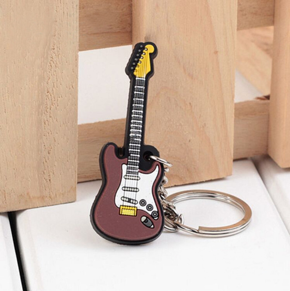 Mini Guitar Shaped Keychains Novelty