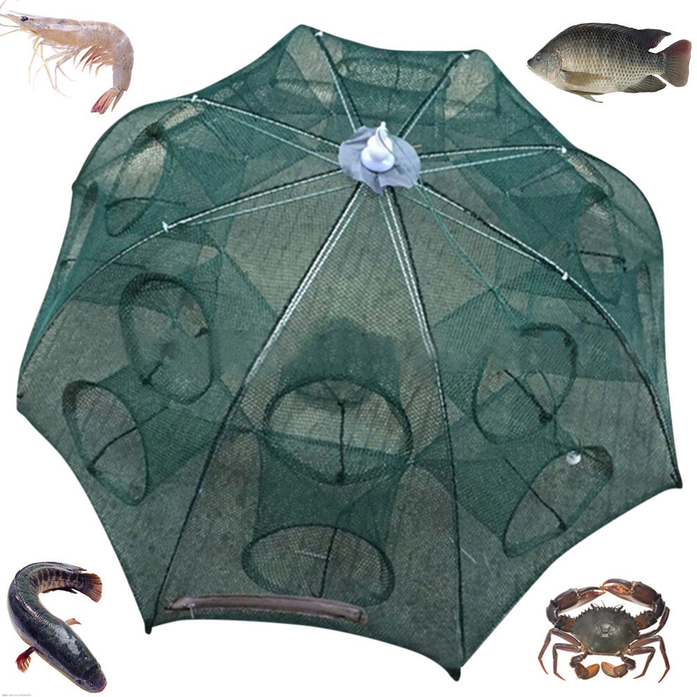 Automatique pliant parapluie type filet de pêche crevette Crabe Poisson Piège Cast Cage