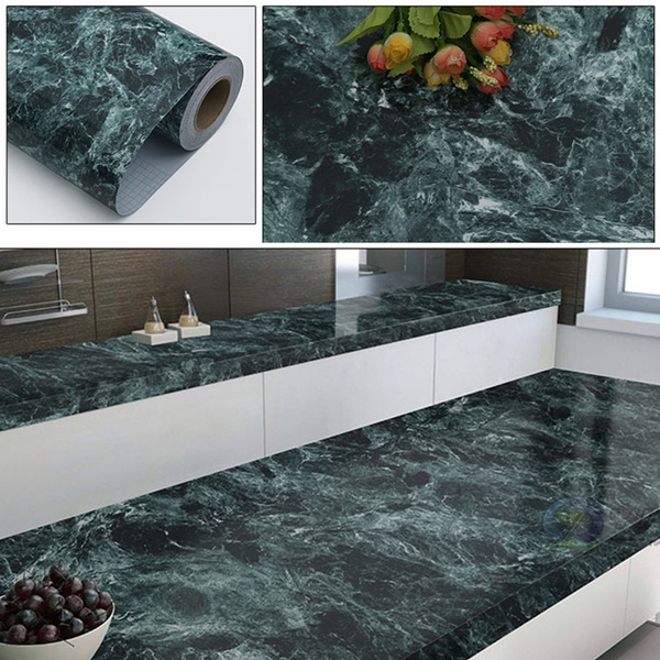 1m Marble Self Adhesive Wallpaper Pvc Wall Stickers For Kitchen
