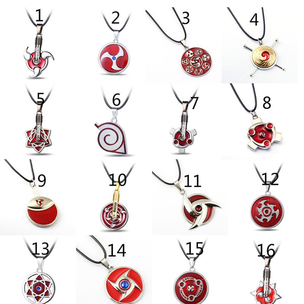 26 Style Anime Naruto Metal Necklace Uchiha Itachi Mangekyou Sharingan Pendant Cosplay Accessories Jewelry