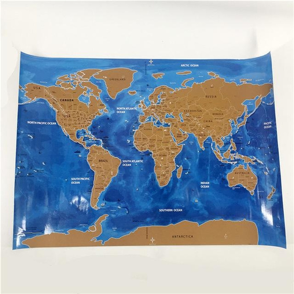 Carte Du Monde à Gratter Avec Les Océans