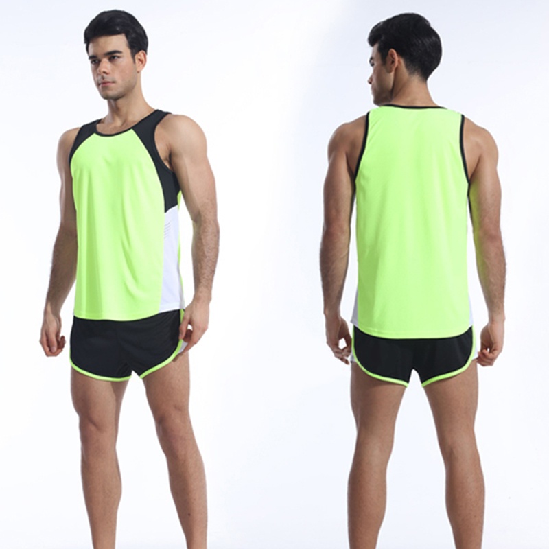 Men S Marathon Running Vest And Shorts Set Work Out Gym Sports Outfit Tank Top Ebay