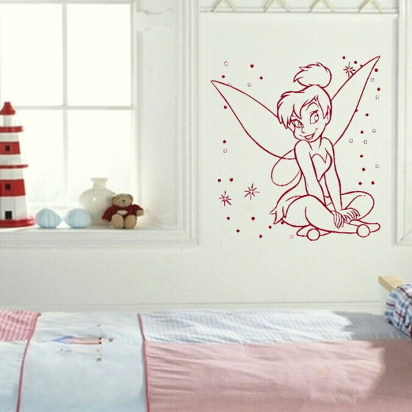 Tinkerbell Princess Fairy Peter Pan Wall Art Sticker Decal Home Diy Decoration Decor Wall Mural Removable Room Decal