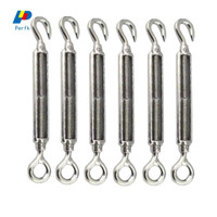 10 Pieces 304 Stainless Steel Hook Turnbuckle Wire Rope Tension 97mm