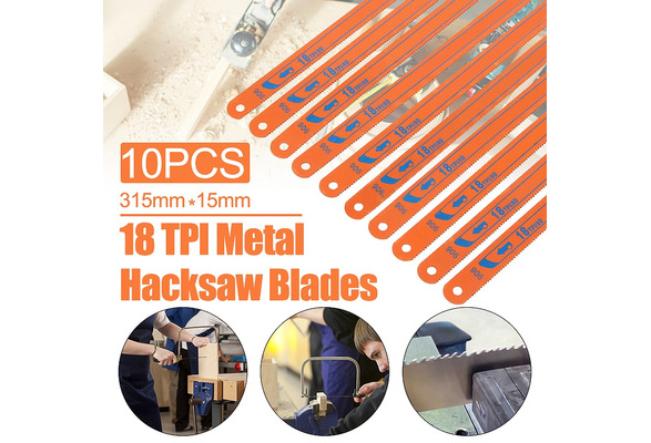 10Pcs 18 TPI Metal Hacksaw Blades 12x300mm Steel Cutting Saw Blades