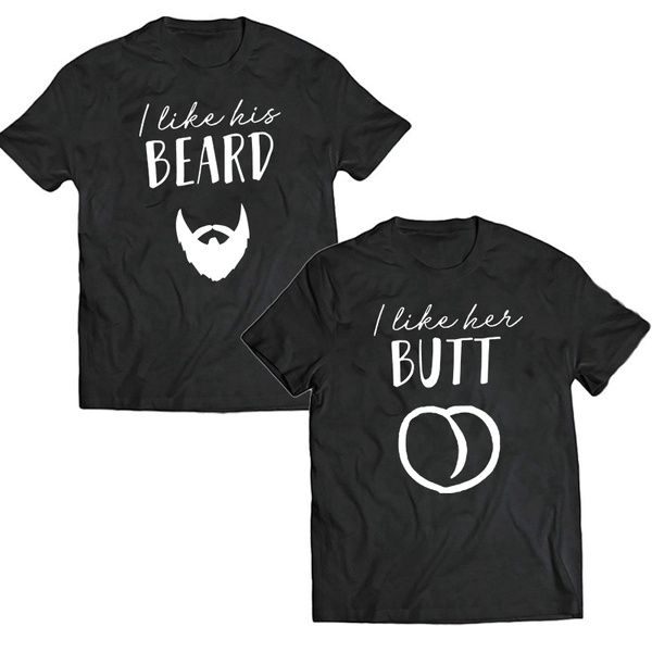 I Like His Beard Funny Couples Shirtscouples Clotheshis And Hers Teegift For Himcouples Gift Boyfriend T Shirt