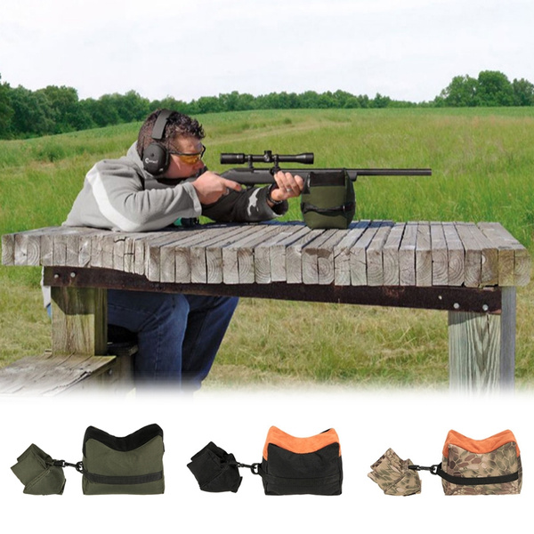 Shooting Hunting Range Sand Bag Set Rifle Gun Bench Rest Stand Front Rear Bags
