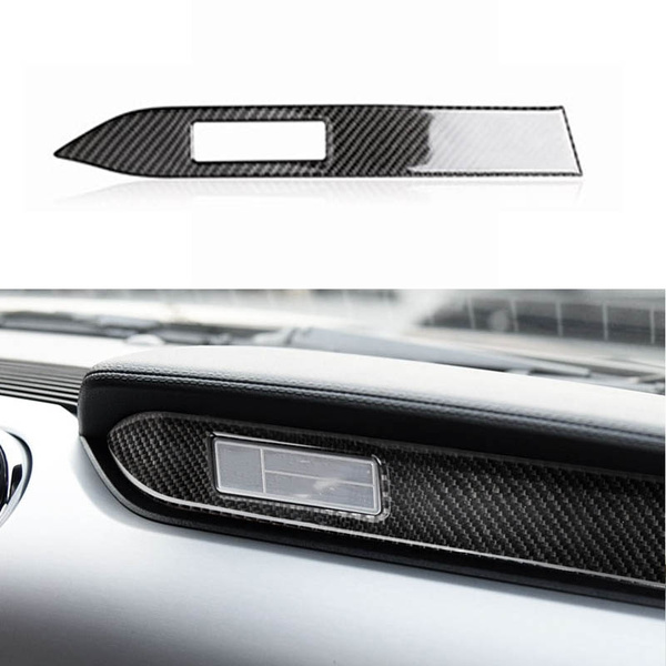 For Ford Mustang Carbon Fiber Interior Car Dashboard Decoration Strip Car Styling Sticker 2015 2016 2017 Accessories