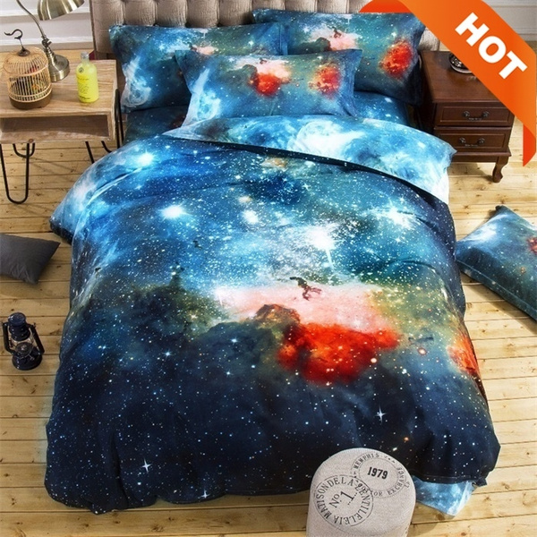 3D Galaxy Bedding Sets Twin Queen Size Space Themed Bedspread Duvet Covers Set