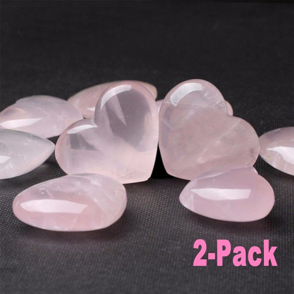 Natural Rose Quartz Heart Crystal 25mm Love Healing Gemstone