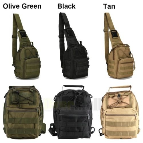 Men Backpack Molle Tactical Sling Chest Bag Assault Pack Messenger Shoulder Bag