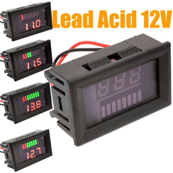 1*12V Digital LED-Display Motorcycle Voltage Meter Acid Electromobile Volt Gauge