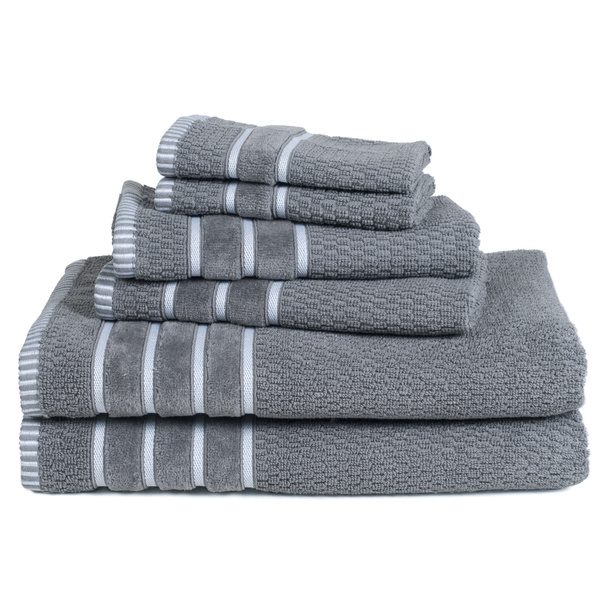 Rice Weave 100/% Cotton 6 Piece Cotton Towel Set Washclothes