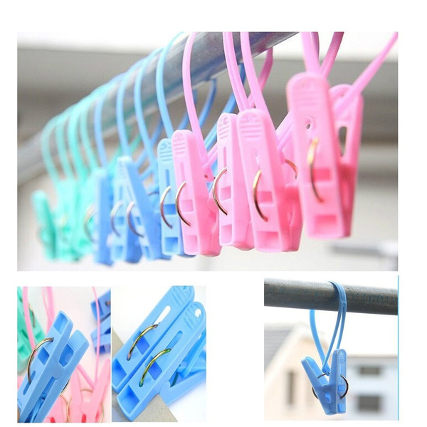 12 Pack Fashion Color Beach Towel Clips For Beach Chair Or Pool