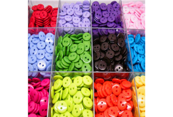 100PCs Round Scrapbooking Embellishment 2 Holes Resin Candy Color Sewing Buttons