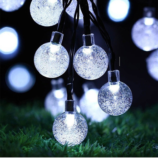 Solar Garden String Fairy 6M 30LED Crystal Ball Lights Christmas Outdoor Garland