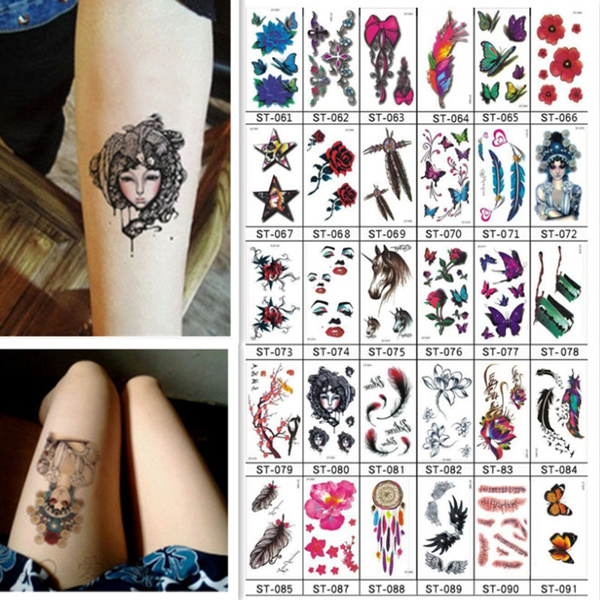 tattoosampsticker, tattoo, Flowers, butterfly