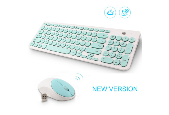 Cute Color Series 2.4GHz Wireless multimedia Keyboard & Mouse Set For PC Laptop.