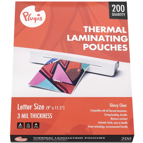 3 Mil Letter Size Thermal Laminator Laminating Pouches 200 Qty 9 x 11.5 Sheets