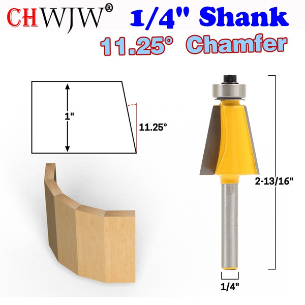 1pc 1//4/" Shank 11.25 Degree Chamfer /& Bevel Edging Router Bit woodworking cutter