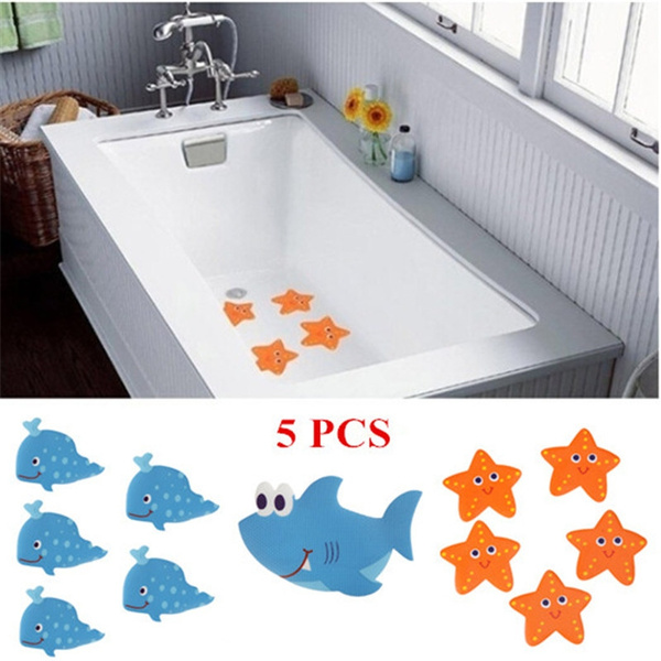 6Pcs Beautiful Safety Bath Tub Treads Non Slip Applique Stickers Bathroom Mat