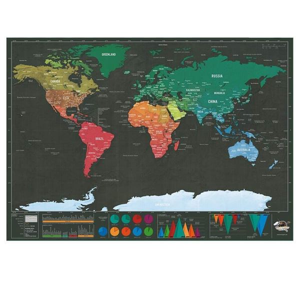 Luxury Edition Black Scrape World Map Deluxe Travel Scratch World