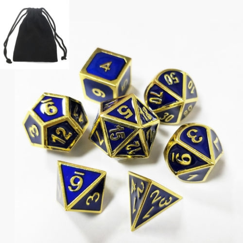 7Pcs//set Antique Metal Polyhedral Dice DND RPG MTG Role Playing Game With Bag