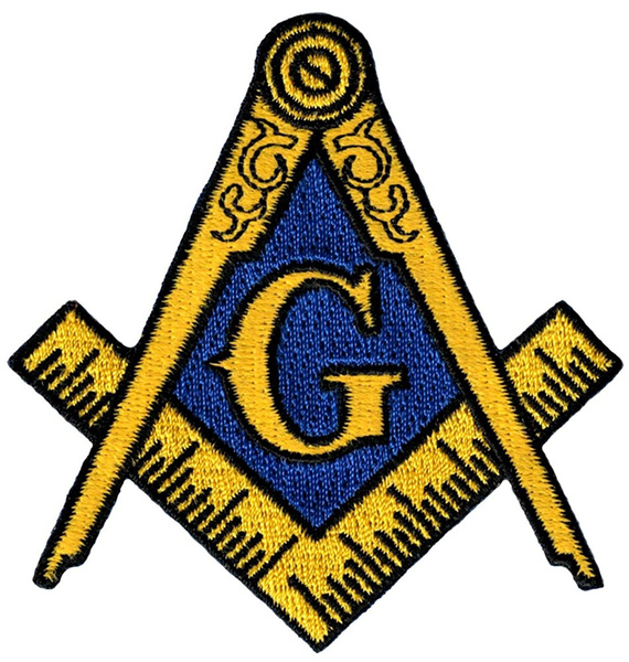 3/" Masonic Logo Embroidered Patch Iron-on Square /& Compass Crest Mason Emblem