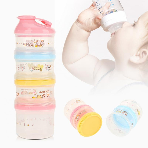 Baby Cute Formula Powder Dispenser Container Snack Box Travel 3 Compartments