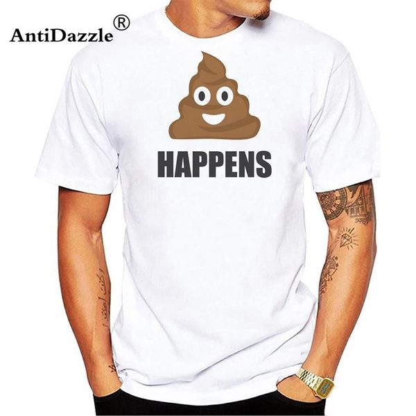 New Design Pre Cotton Male Shit Happens Poop Emoji Emoticon Shirt Costume Youth Pre Cotton T Shirt - roblox poop emoji