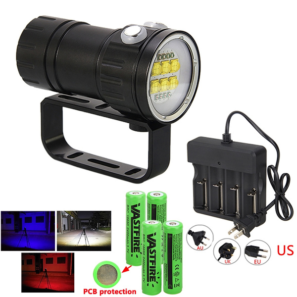 14 LED Diving Flashlight Photography Light Underwater IPX8 Waterproof Torch Lamp