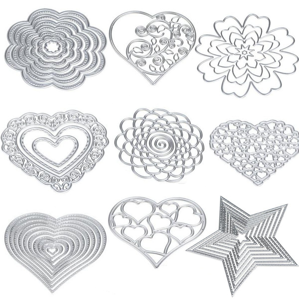 Love Heart Shape DIY Cutting Dies Stencil Scrapbooking Paper Embossing Craft