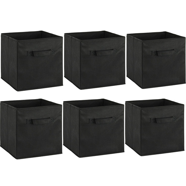 6PCS Home Collapsible Storage Basket Bin Toys Organizer Box Fabric Baskets Cubes