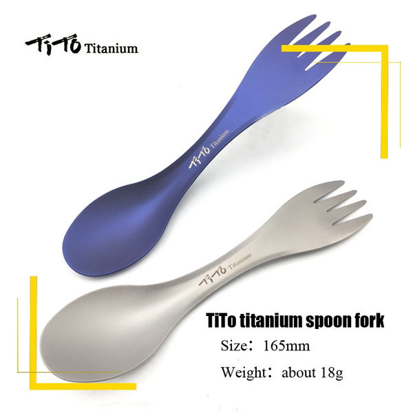1 Pc 3 in 1 Titanium Fork Spoon Spork Cutlery Utensil Combo Kitchen Outdoor Picn