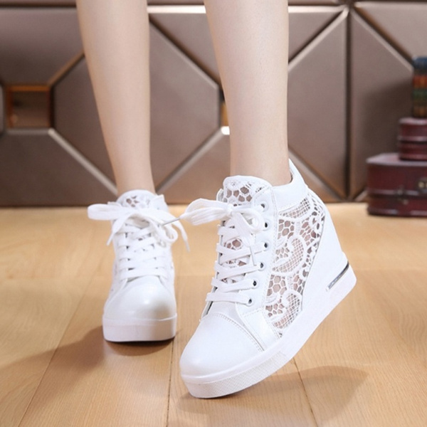 Women New Fashion Lace Up Casual White 