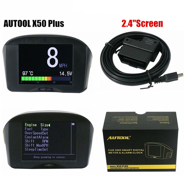 Autool X50 Plus Car OBD Alarm Water TEMP Speed Smart Digital Meter HUD Display
