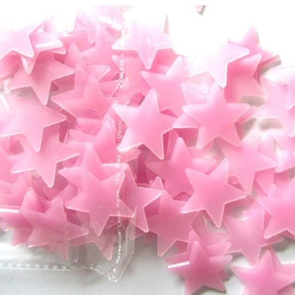 100pcs Glow In The Dark Star Plastic Shape For Ceiling Wall Kid