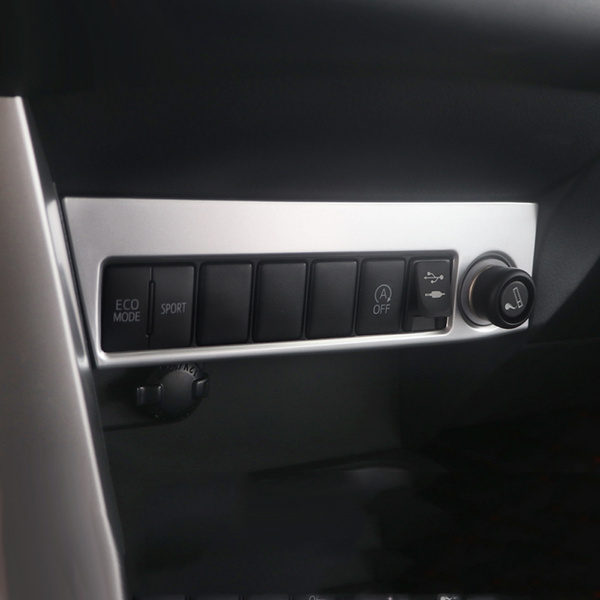 Chrome Abs Plastic Interior Cigarette Lighter Panel Cover Trim 1pcs For Toyota Rav4 2014 2015 2016 2017