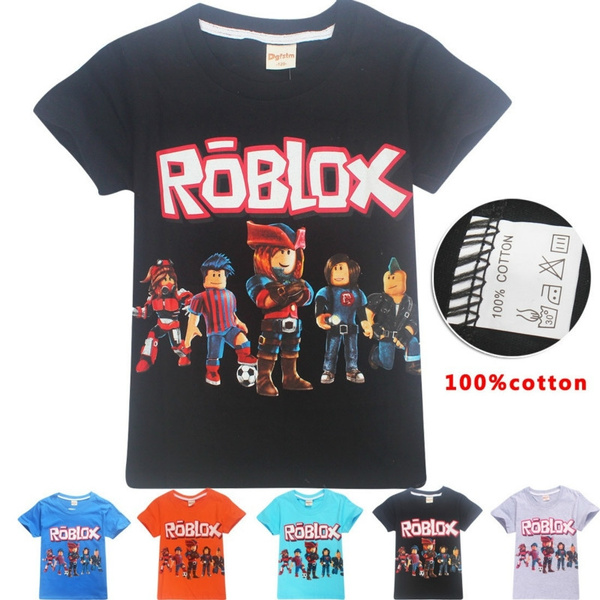 Fashion Roblox Cartoon Printed Short Sleeve T Shirt Summer Kids