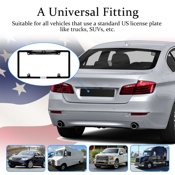 Viewing Angle Universal Car License Plate Frame Mount Rear View Camera 170
