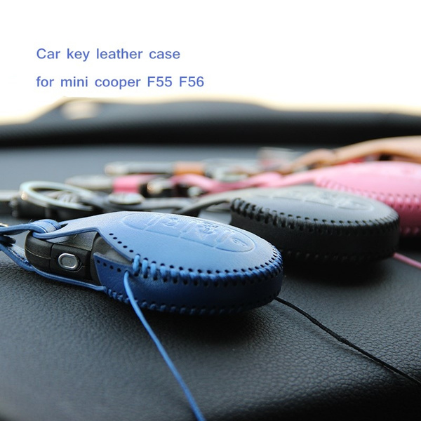 Leather Car Key Fob Case Key Holder Key Cover Key Ring For Mini Cooper F55 F56