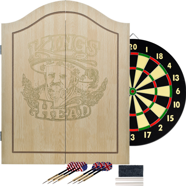 King S Head Dartboard Cabinet And Beginners Double Sided Dart