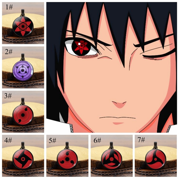 Naruto Pendant Sharingan Eyes Necklace Uchiha Sasuke Itachi Kakashi Sharingan Black Chain Necklace For Men Anime Cosplay Jewelry