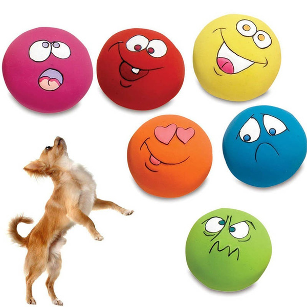 Pet Dog Training Toy Cat Puppy Chew Sound Play Squeaky Rubber Toys Squeaker Ball
