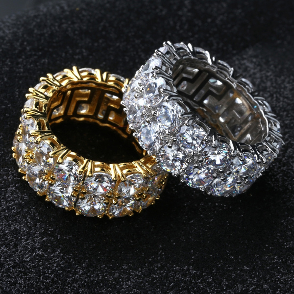 Hip Hop Ring Men Rapper Cubic Zirconia Iced Out Bling Migos Pinky Ring ...