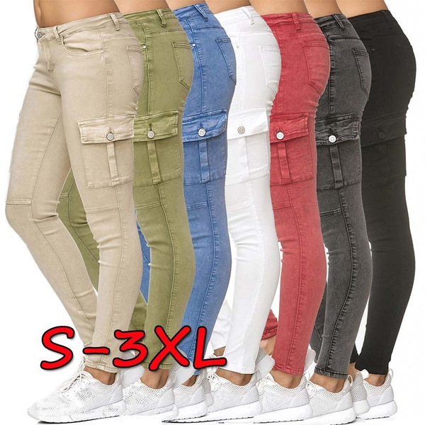 skinny leg cargo pants womens