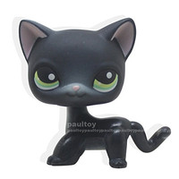 #336 Rara Littlest Pet Shop Black Siamese Cat Shorthair Kitty Animal LPS Toy